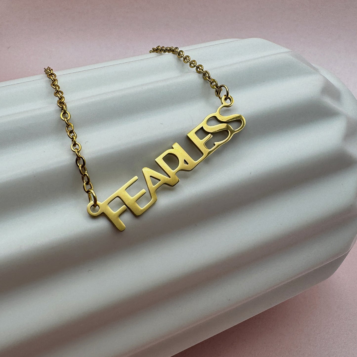 Taylor Swift Inspired Gold FEARLESS Necklace