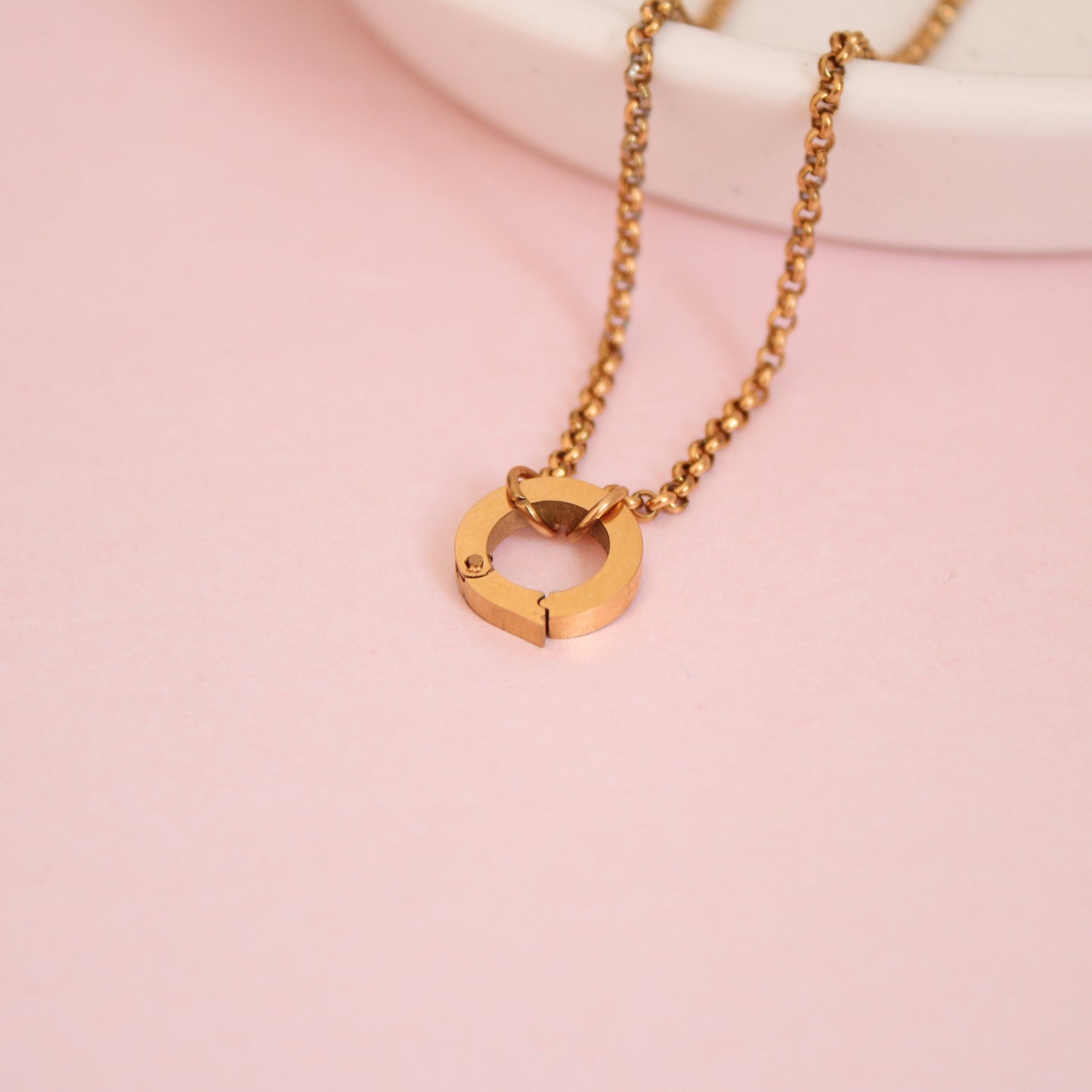 Gold April Birthstone Charm Necklace