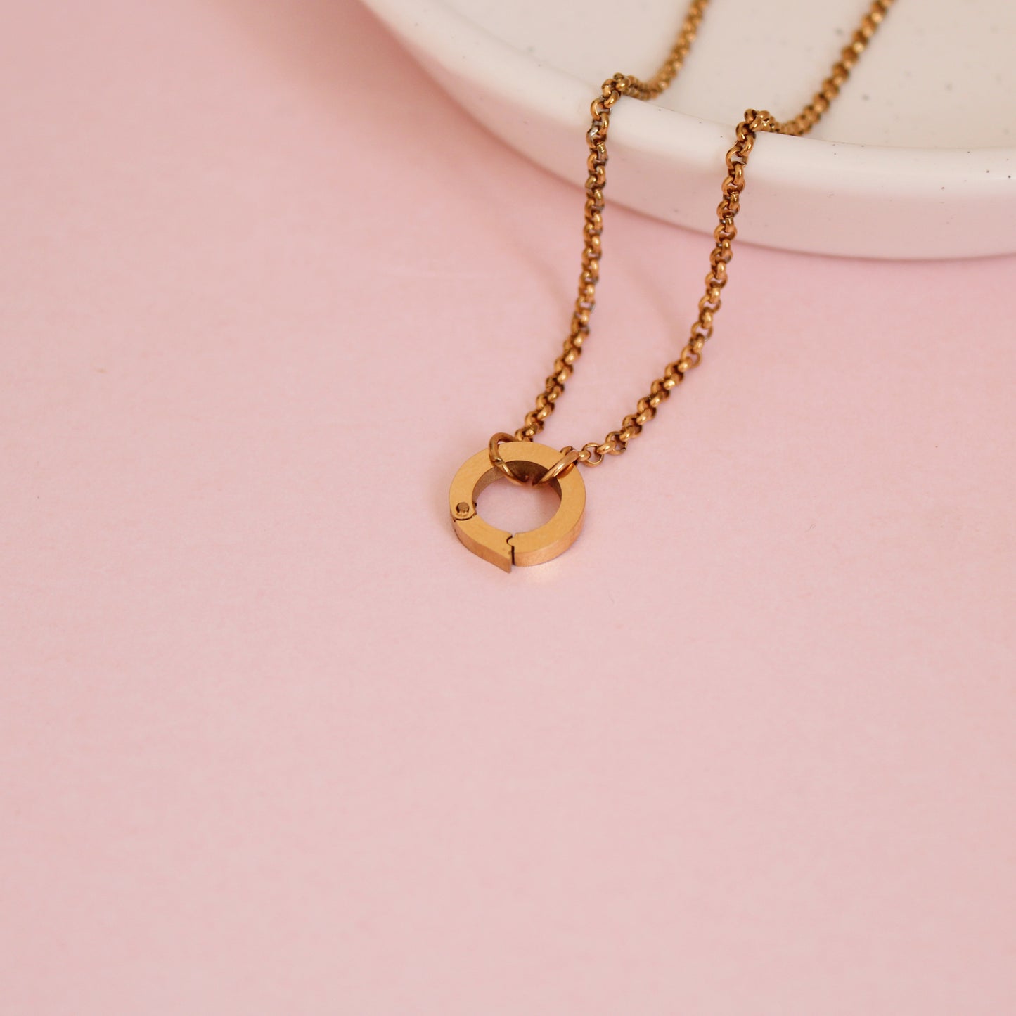 Gold April Birthstone Charm Necklace