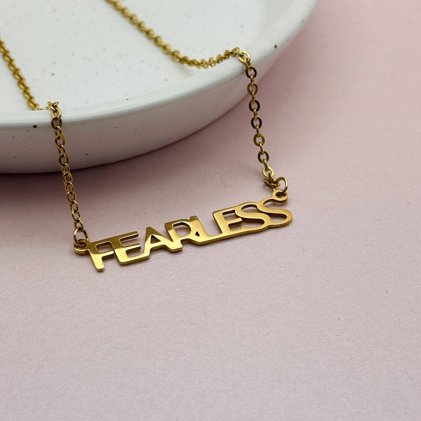 Taylor Swift Inspired Gold FEARLESS Necklace