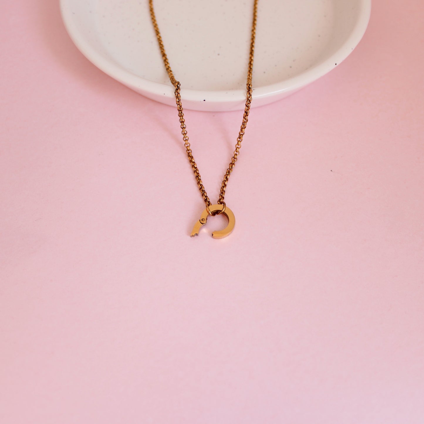 Gold August Birthstone Charm Necklace
